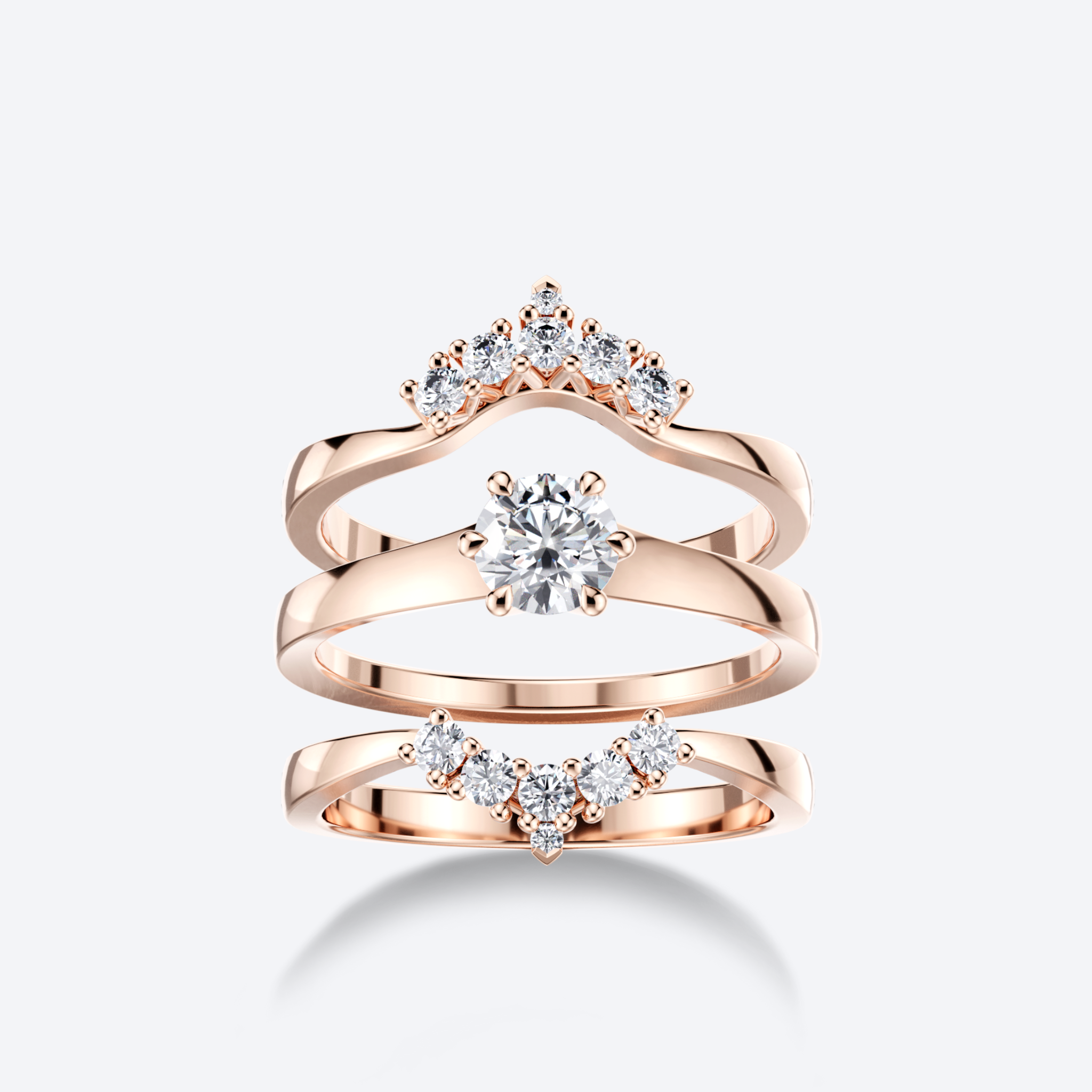 OJL Lumi-sormus 1.00 ct timantilla, keltakultaa, lähikuva ylhäältä