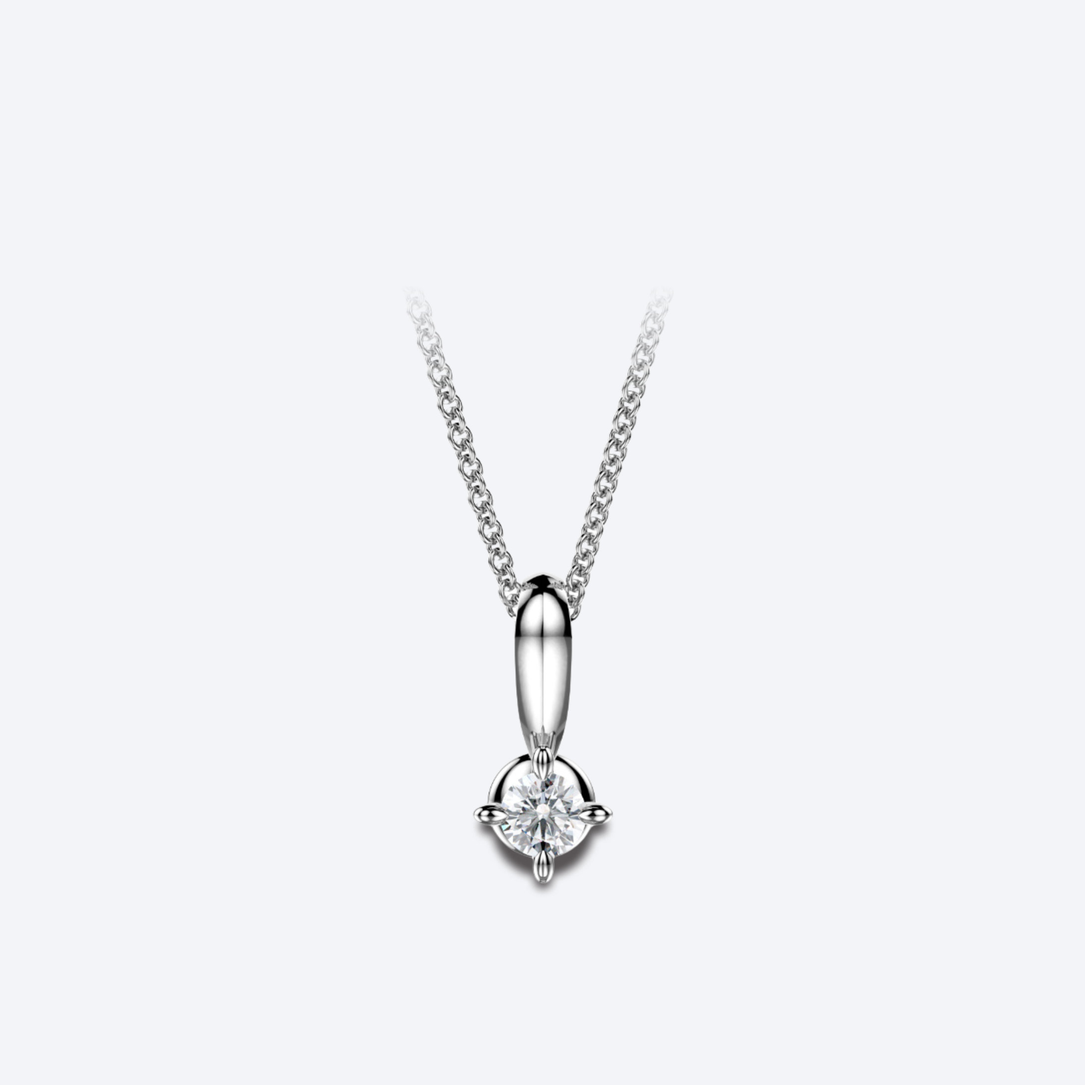 OJL Kide Riipus Nappi 0.10ct timantilla – platinariipus ilman ketjua, valmistettu Porissa