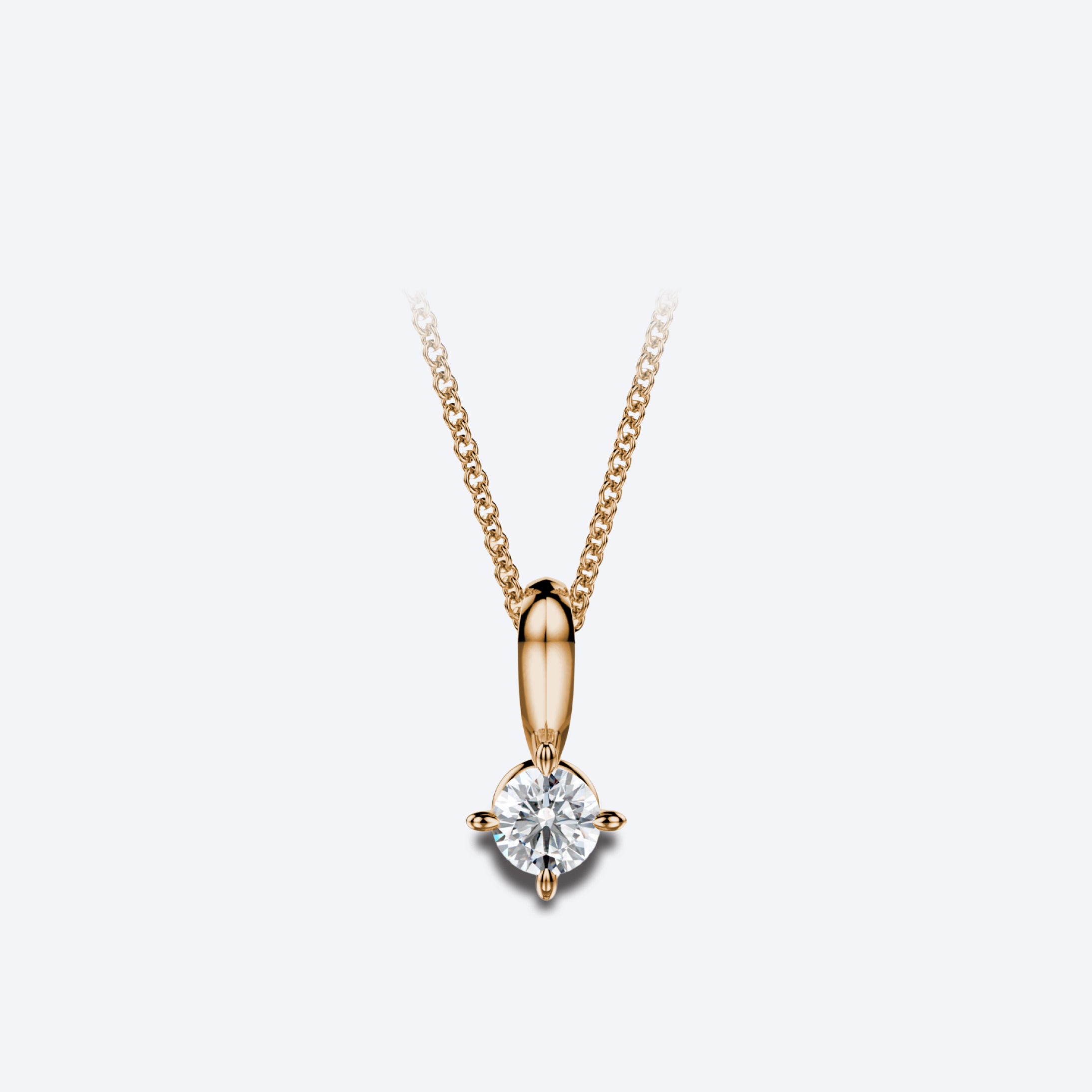 Kide-riipus Nappi 0.20ct timantilla, 18K keltakultainen riipus ilman ketjua