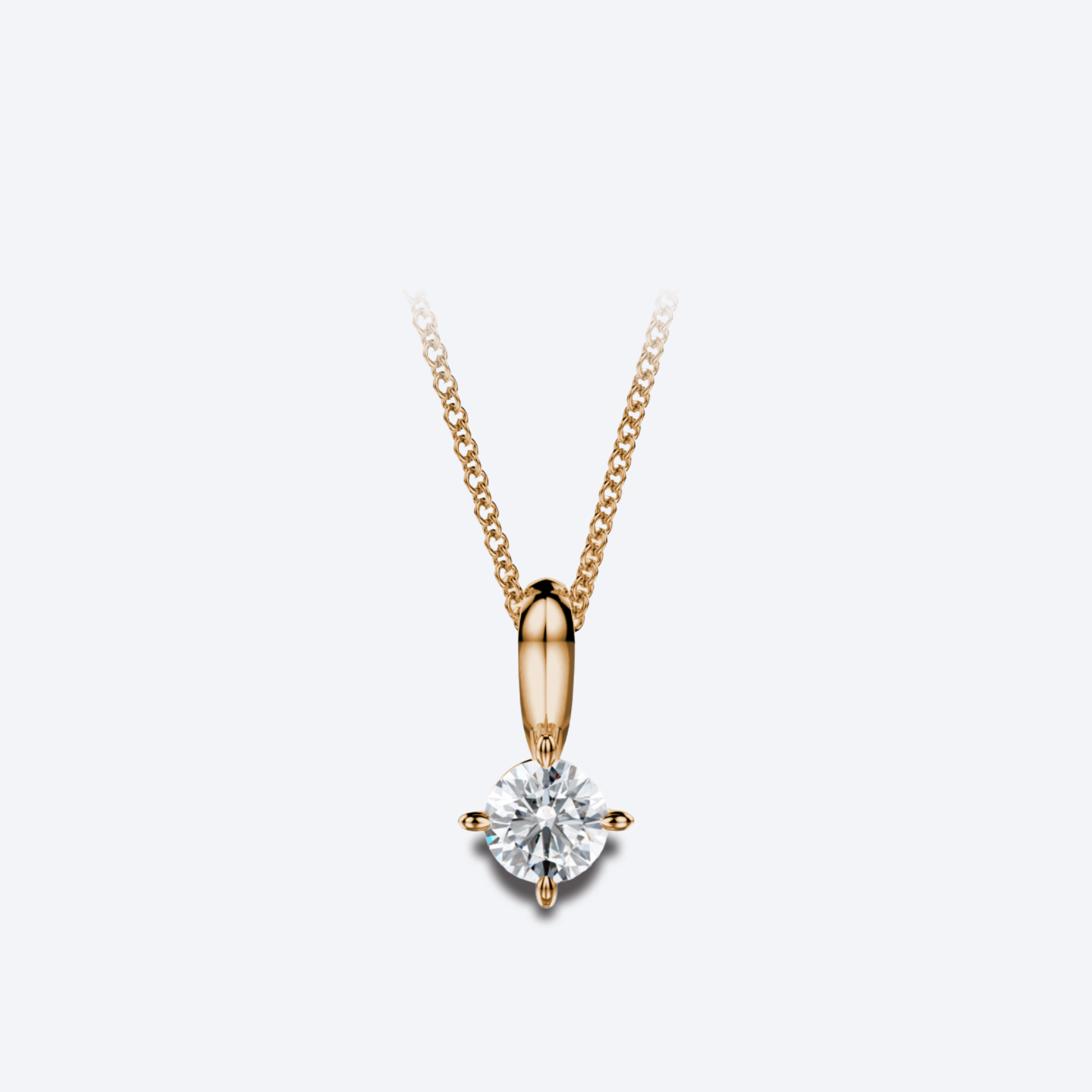 Kide-riipus Nappi 0.30ct briljantti timantilla, 18K keltakultaa, ilman ketjua