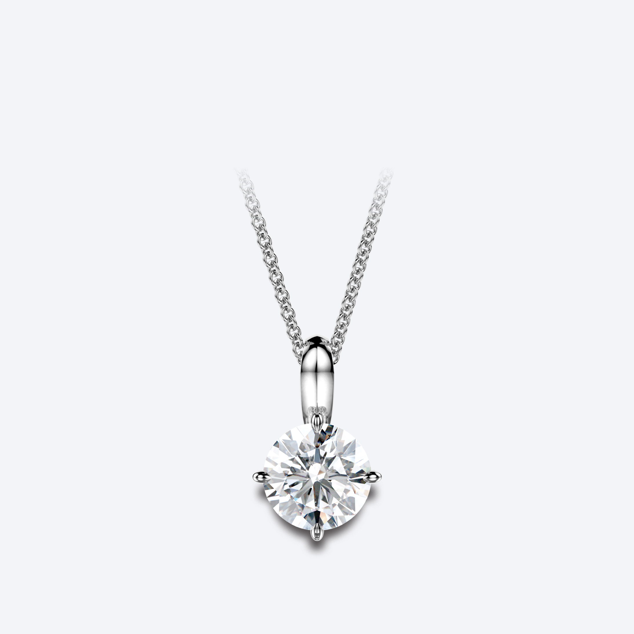 OJL Kide Riipus Nappi 1.00ct briljanttitimantilla – platinaa, ajaton design ilman ketjua