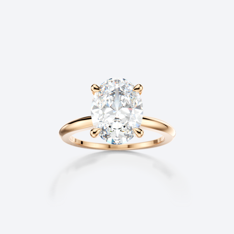 OJL Moon N' Back sormus, 3.00 ct laboratoriotimantti, keltakultaa, lähikuva valkoisella taustalla