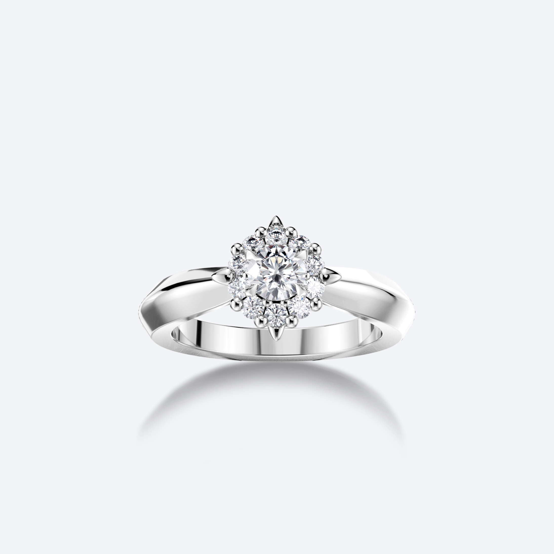 OJL Originals Kide sormus, 0.20 ct timantti, platinaa, lähikuva valkoisella taustalla