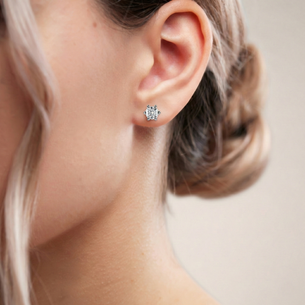 Lumi Korvakorut Nappi 2x0.06-1.00ct Briljantti Platina