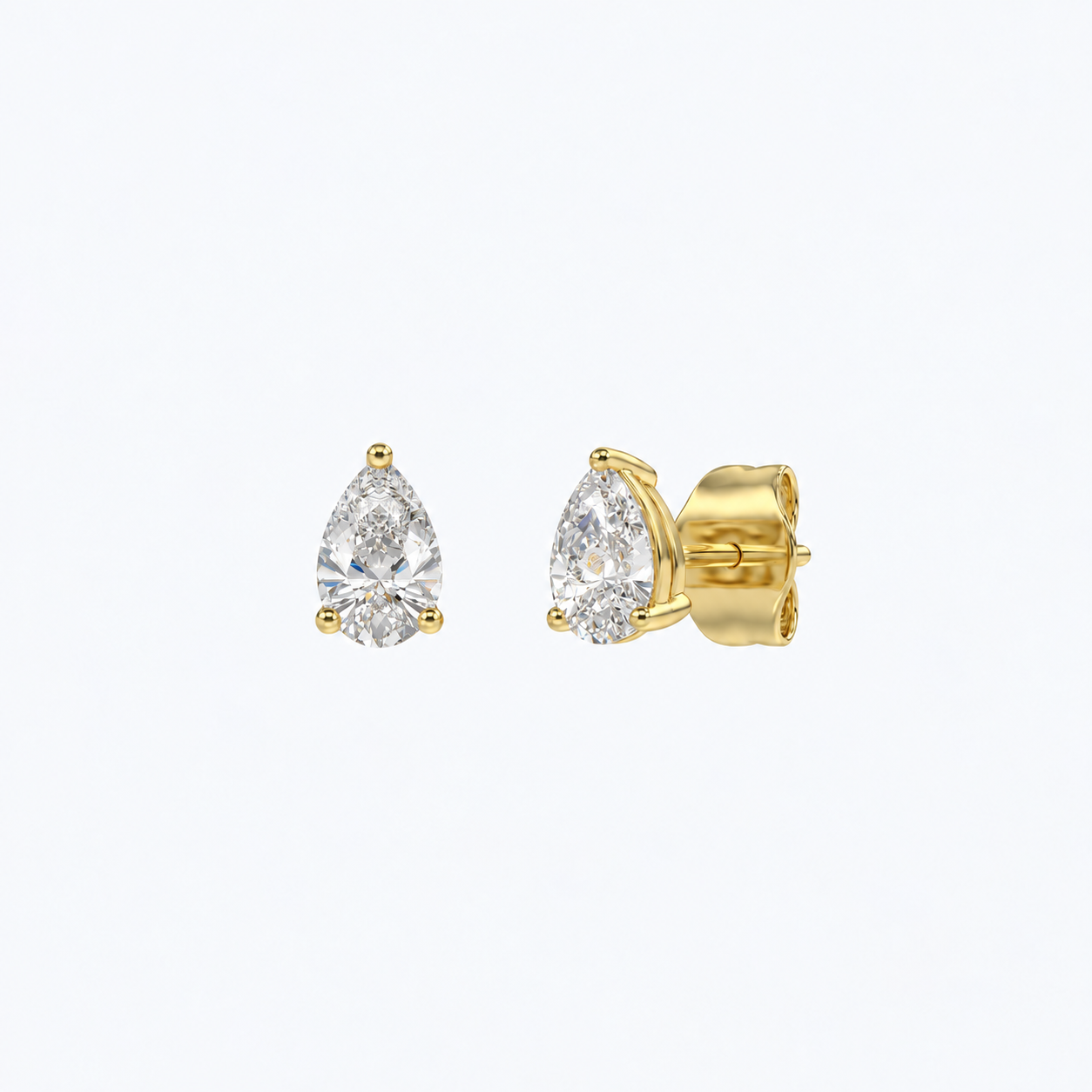 OJL N°3 pisara-timanttikorvakorut 0.50 ct keltakulta