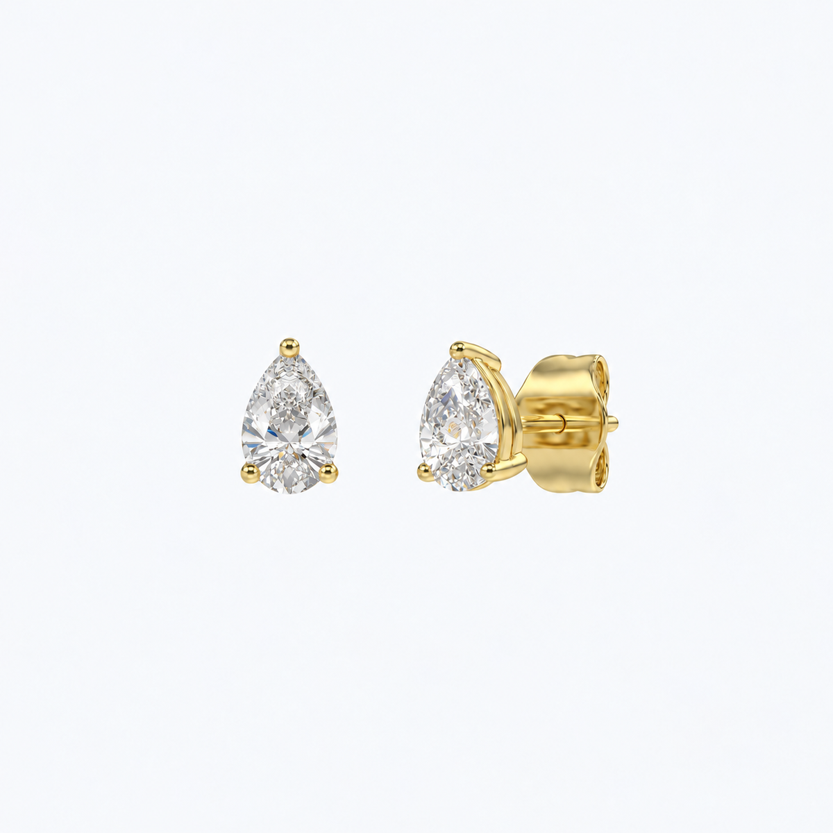 OJL N°3 pisara-timanttikorvakorut 0.50 ct keltakulta