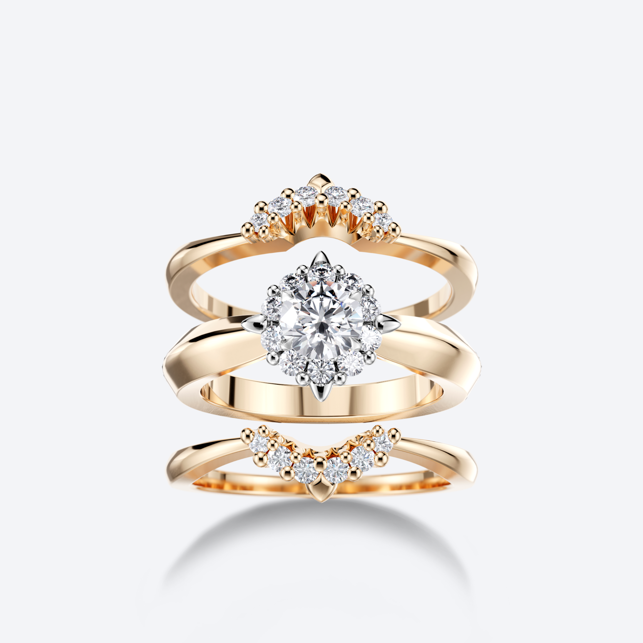 Kide-sormus 0.10ct timantilla, keltakultaa, OJL Originals