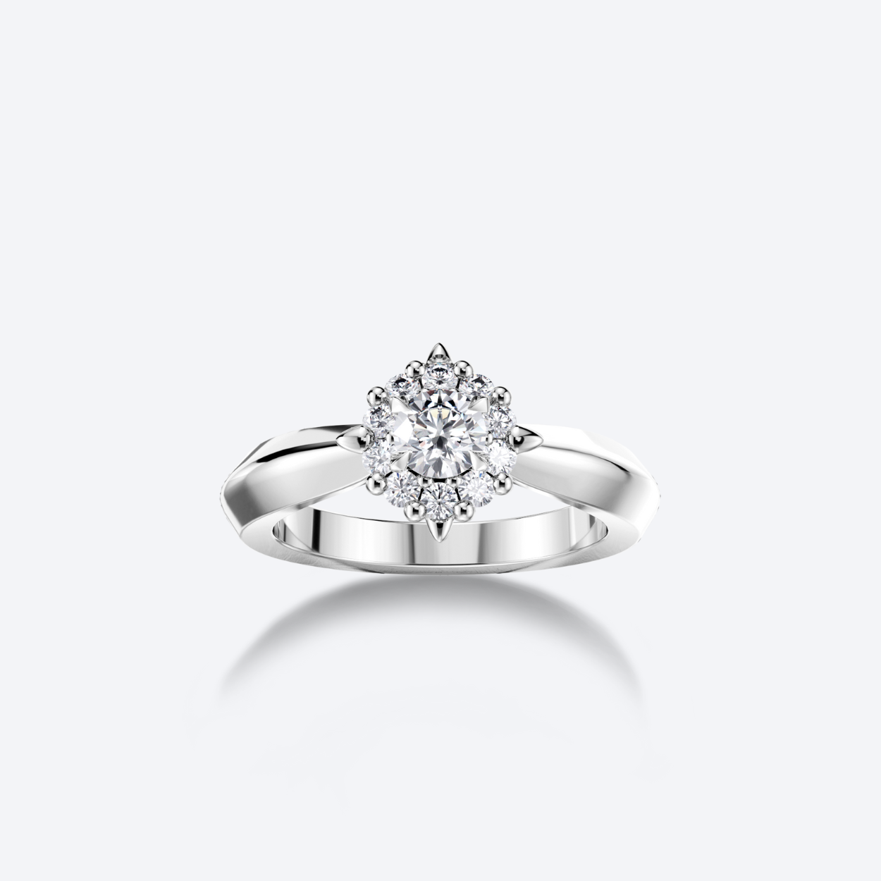 OJL Kide-sormus 0.20 ct timantilla, valkokultaa, lähikuva