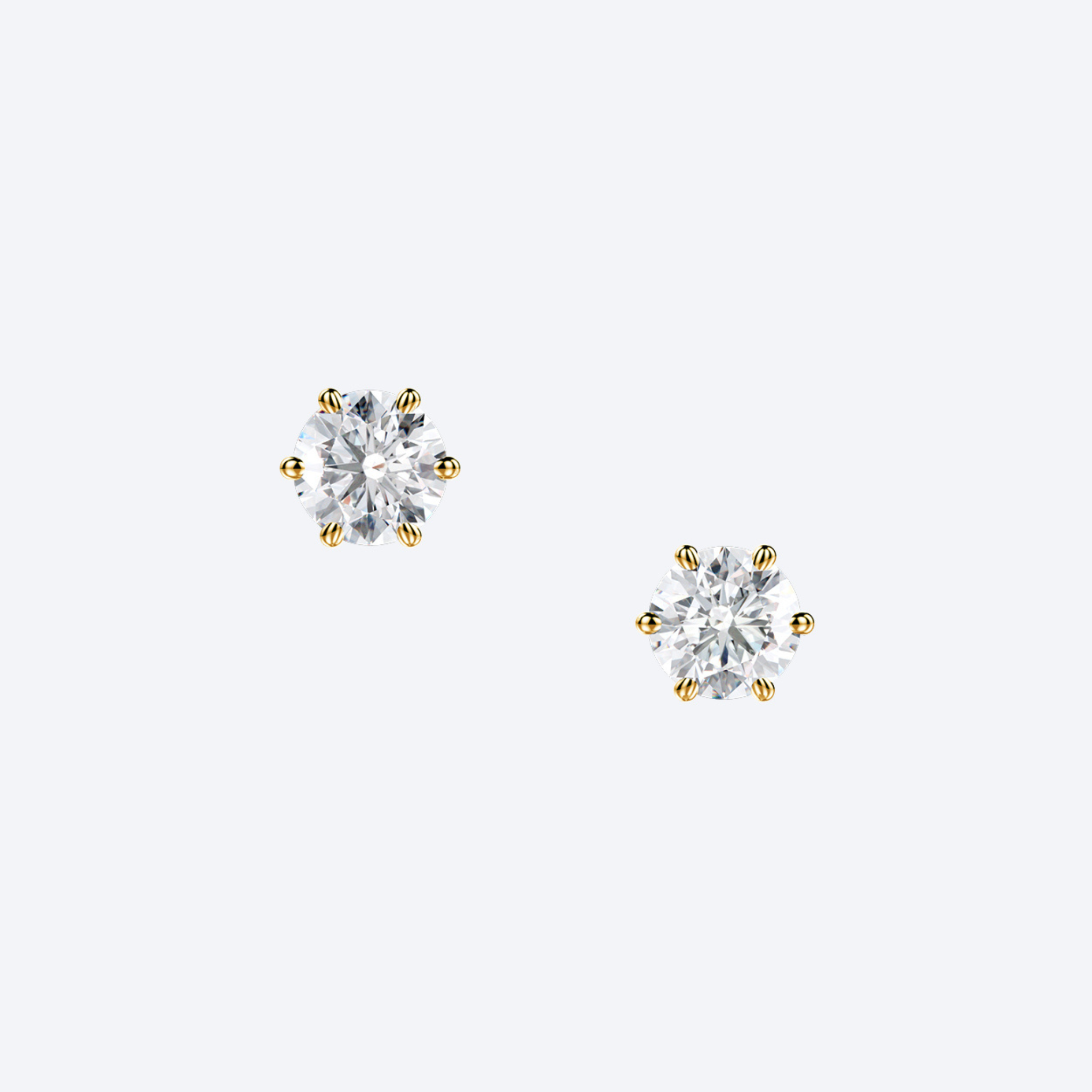 OJL Originals Lumi nappikorvakorut, 2x0.75 ct timanttia, platinaa, lähikuva valkoisella taustalla