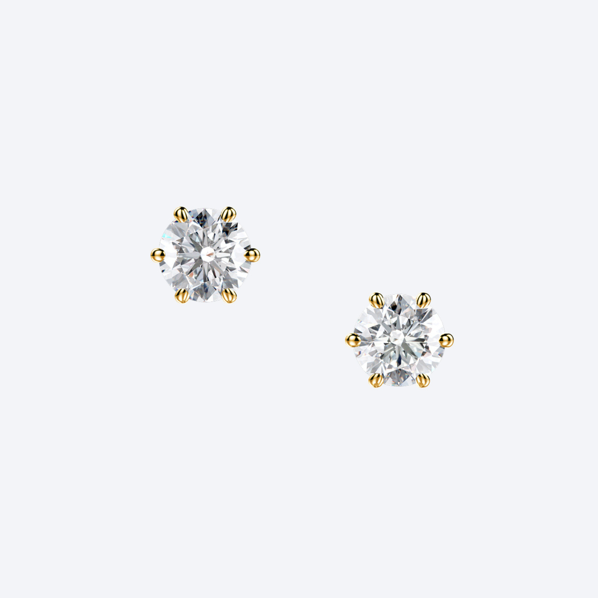 OJL Originals Lumi nappikorvakorut, 2x1.00 ct timanttia, platinaa, lähikuva valkoisella taustalla