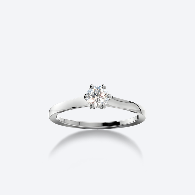 OJL Lumi-sormus 0.20 ct timantilla, valkokultainen sormus, lähikuva