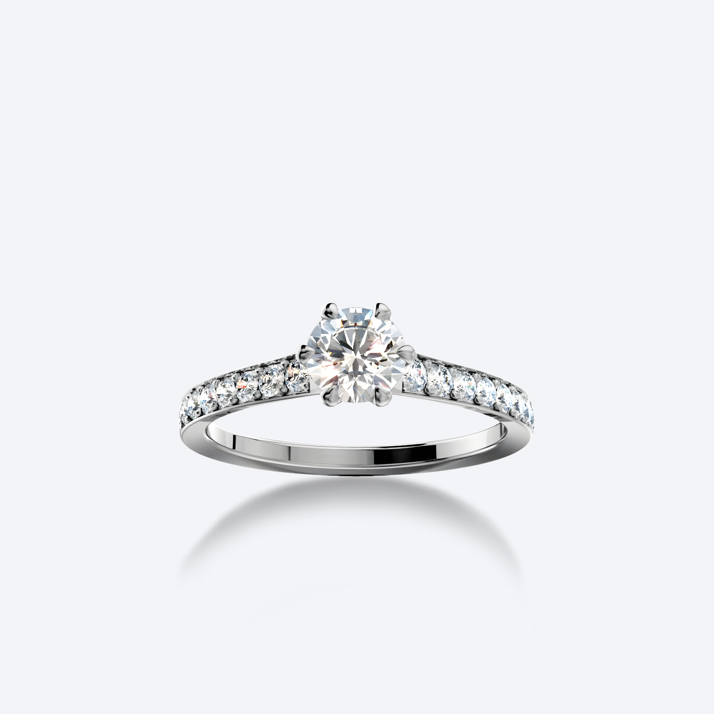 Timanttisormus pavé-istutuksella, platinaa, 0.30ct timantti – Lumi-sormus OJL Originals