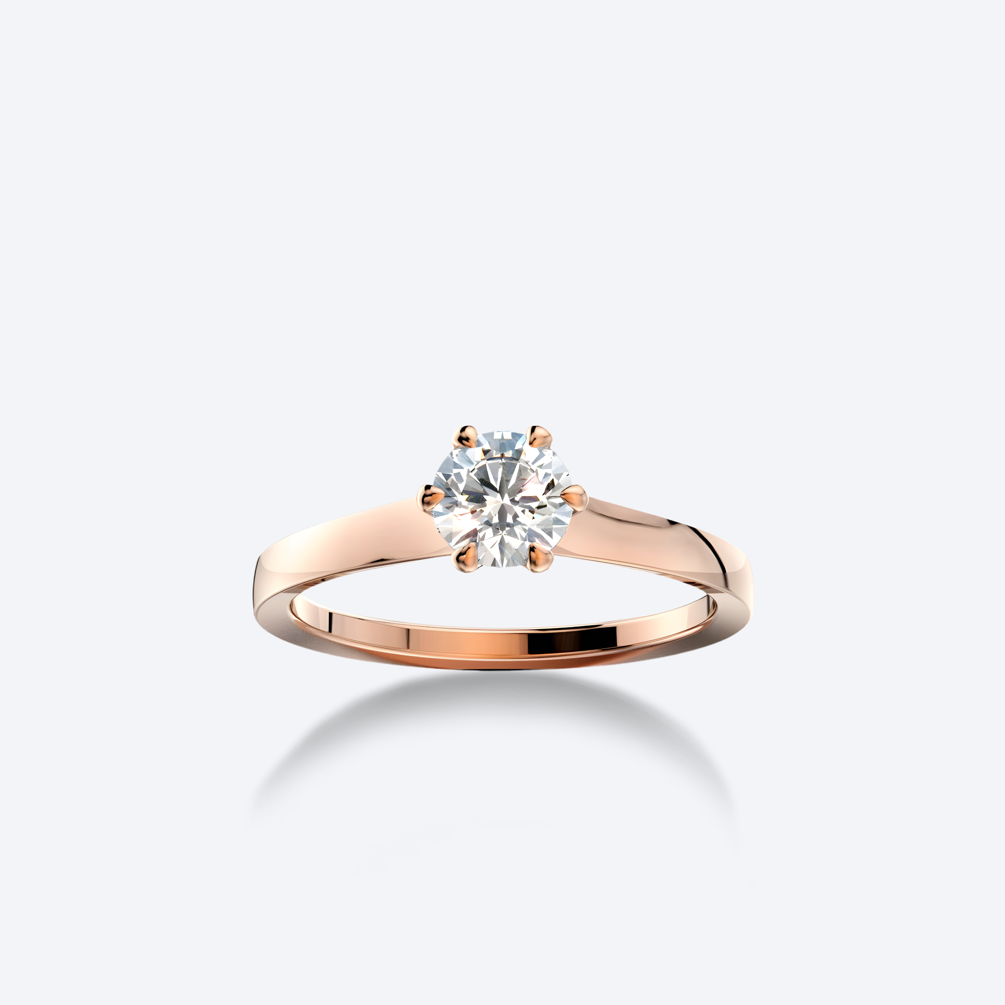 OJL Lumi-sormus 0.30 ct timantilla, ruusukultainen sormus, lähikuva