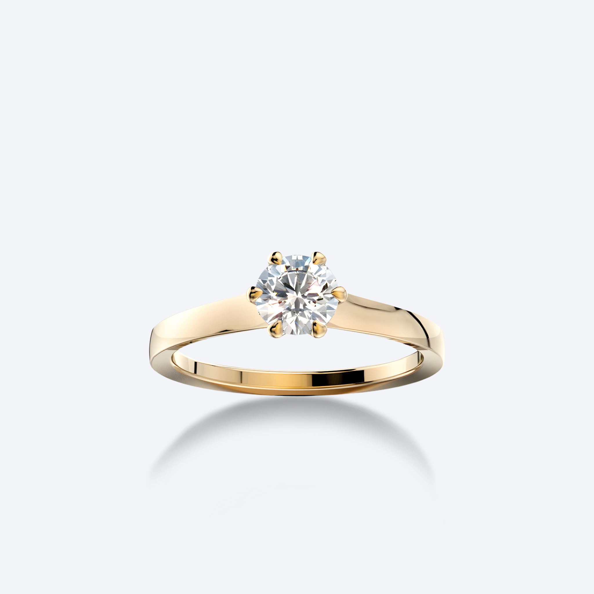 OJL Lumi-sormus 0.30 ct timantilla, valkokultaa, lähikuva valkoisella taustalla