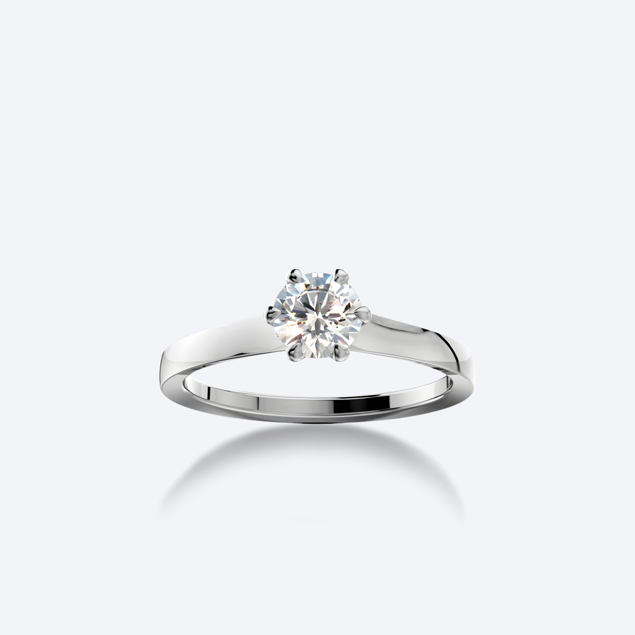 OJL Lumi-sormus 0.30 ct timantilla, valkokultaa, lähikuva ylhäältä