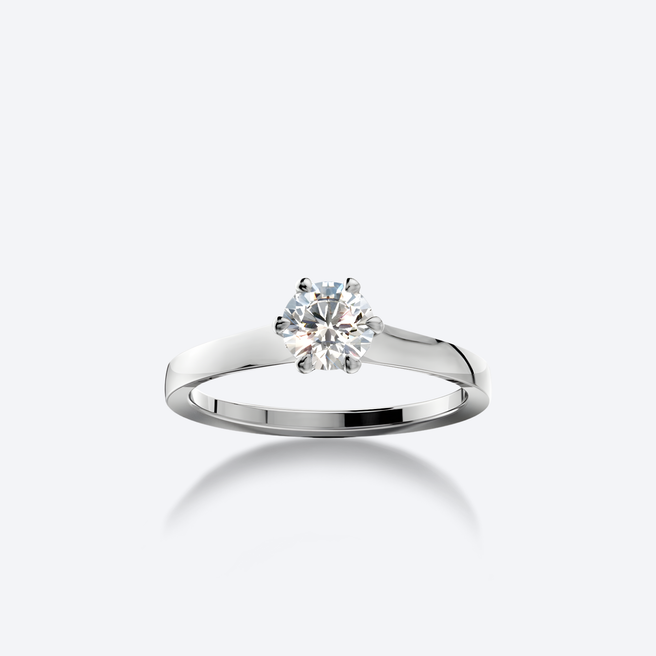 OJL Lumi-sormus 0.30 ct timantilla, valkokultaa, lähikuva ylhäältä