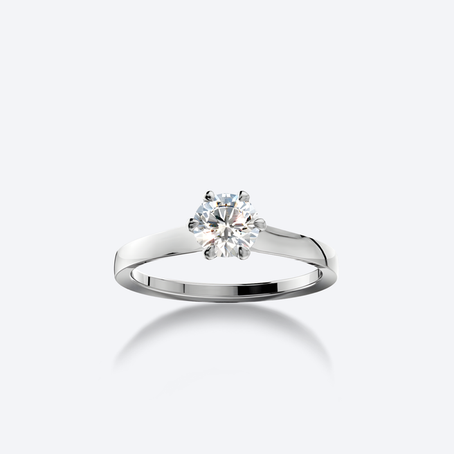 OJL Lumi-sormus 0.40 ct timantilla, valkokultainen runko, profiilikuva