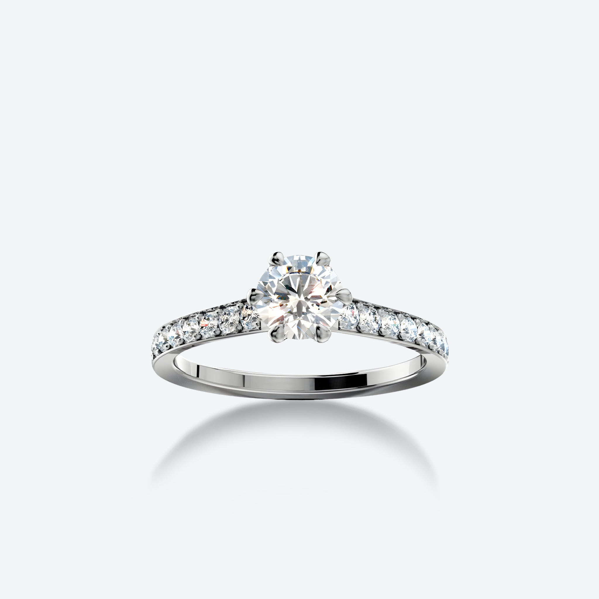 OJL Lumi-sormus 0.20 ct timantilla, valkokultainen kruunuistutus, lähikuva