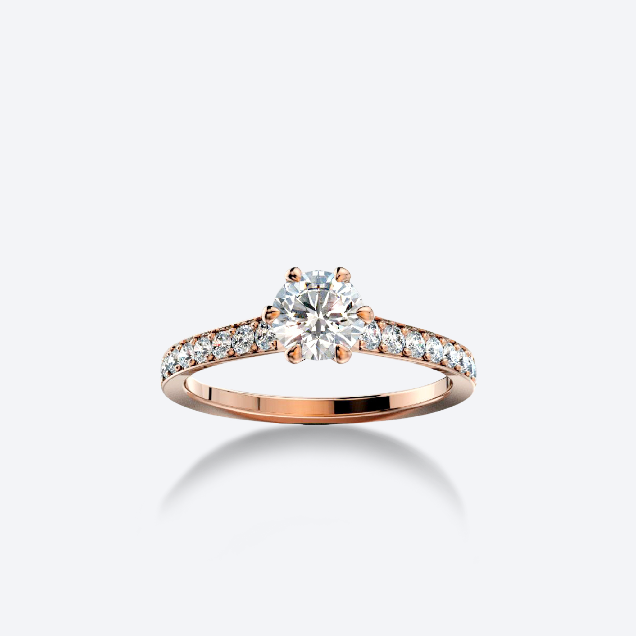 OJL Lumi pave -sormus 0.40 ct timantilla, valkokultaa, lähikuva