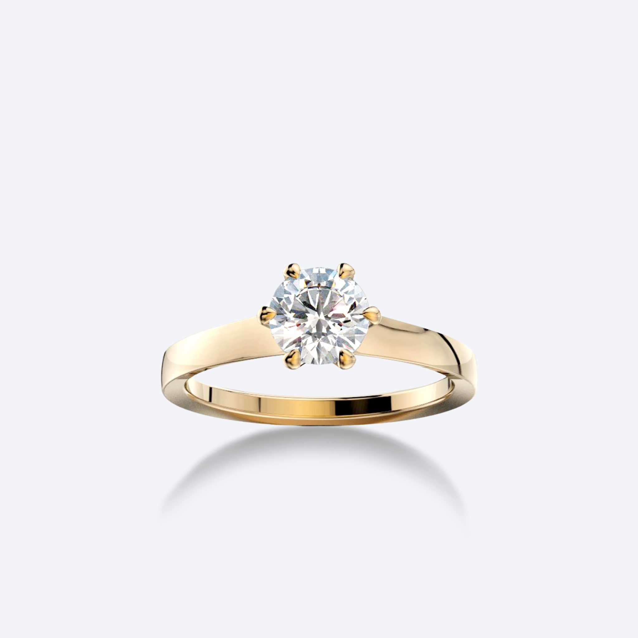 OJL Lumi-sormus 0.50 ct timantilla, keltakultainen runko, lähikuva