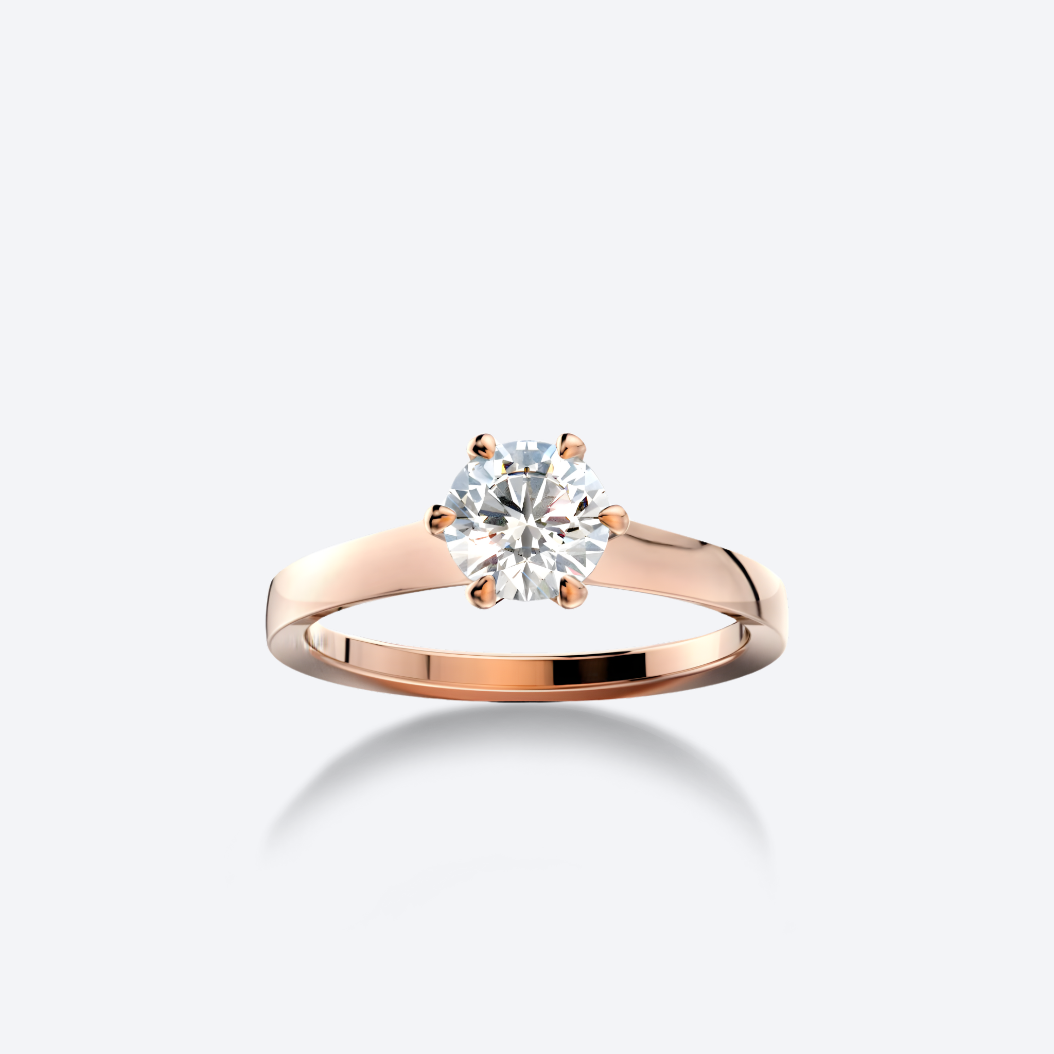 OJL Lumi-sormus 0.50 ct timantilla, ruusukultainen runko, lähikuva