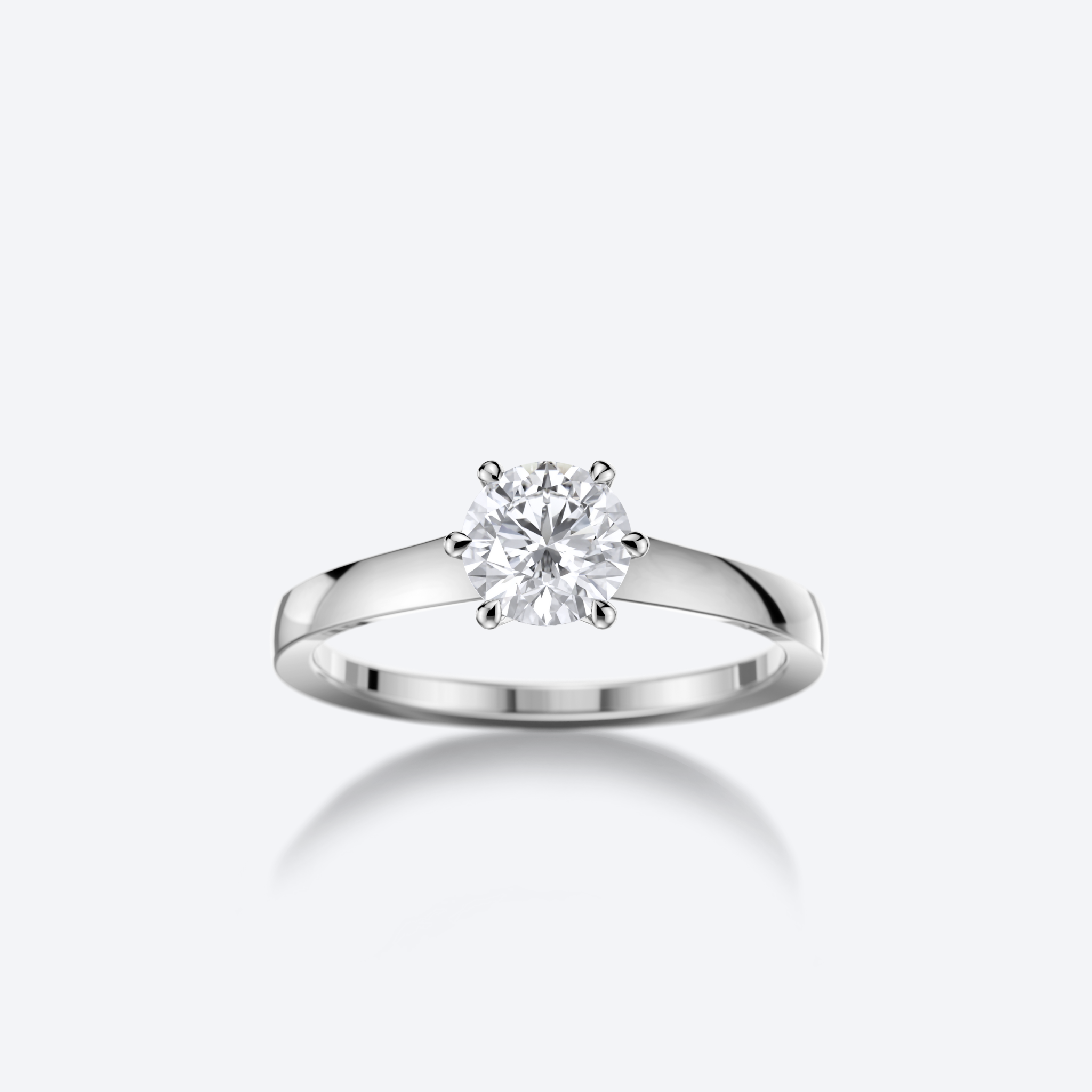 OJL Lumi-sormus 0.50 ct timantilla, valkokultaa, lähikuva valkoisella taustalla