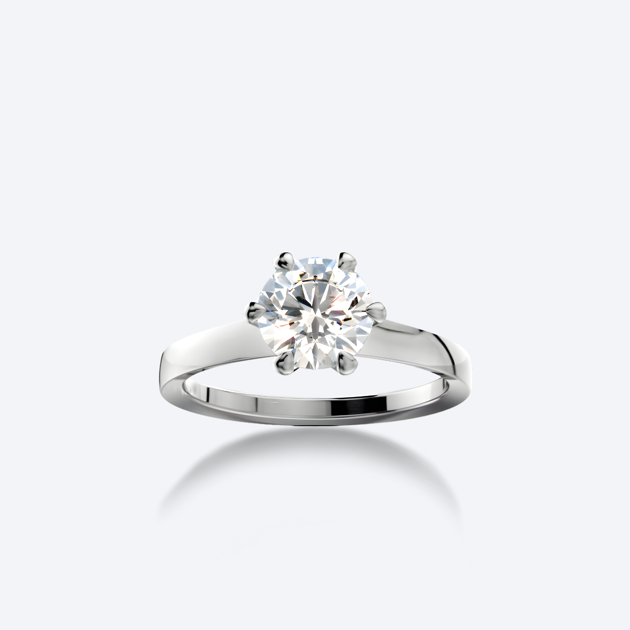 OJL Lumi-sormus 0.75 ct timantilla, valkokultainen runko, lähikuva