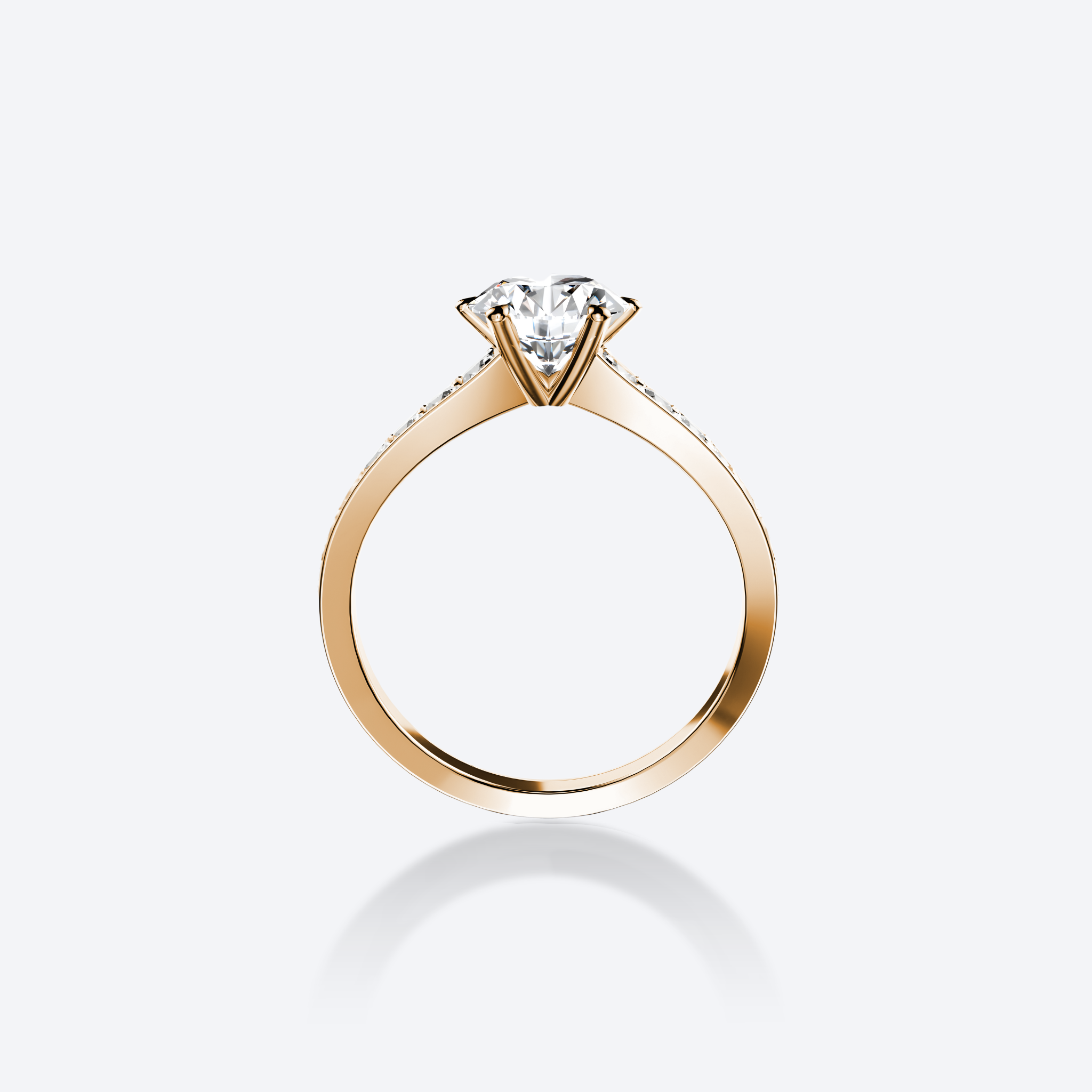 OJL Lumi-sormus 1.00 ct timantilla, keltakultainen runko, lähikuva