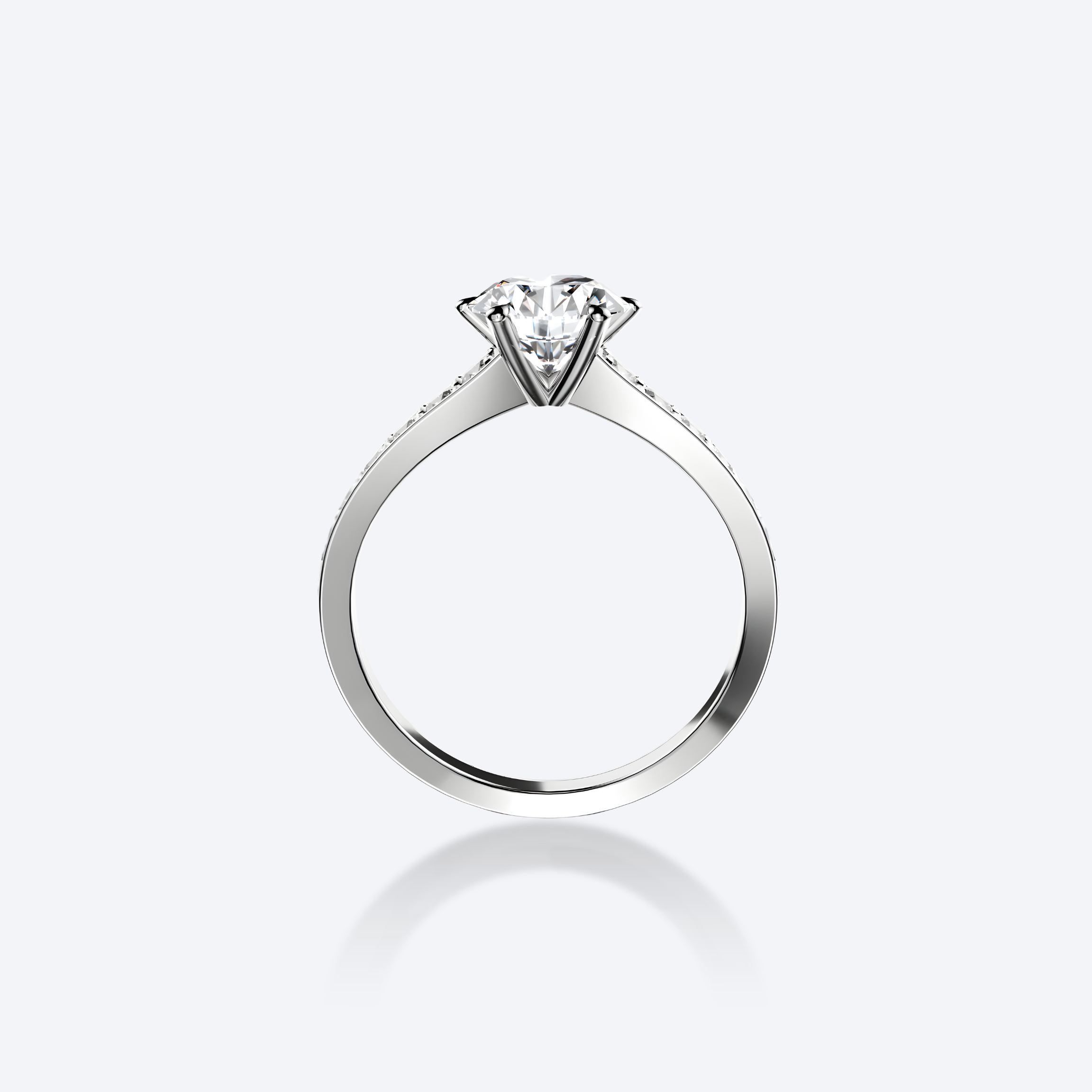 Timanttisormus pavé-istutuksella, valkokultaa, 1.00ct timantti – Lumi-sormus OJL Originals