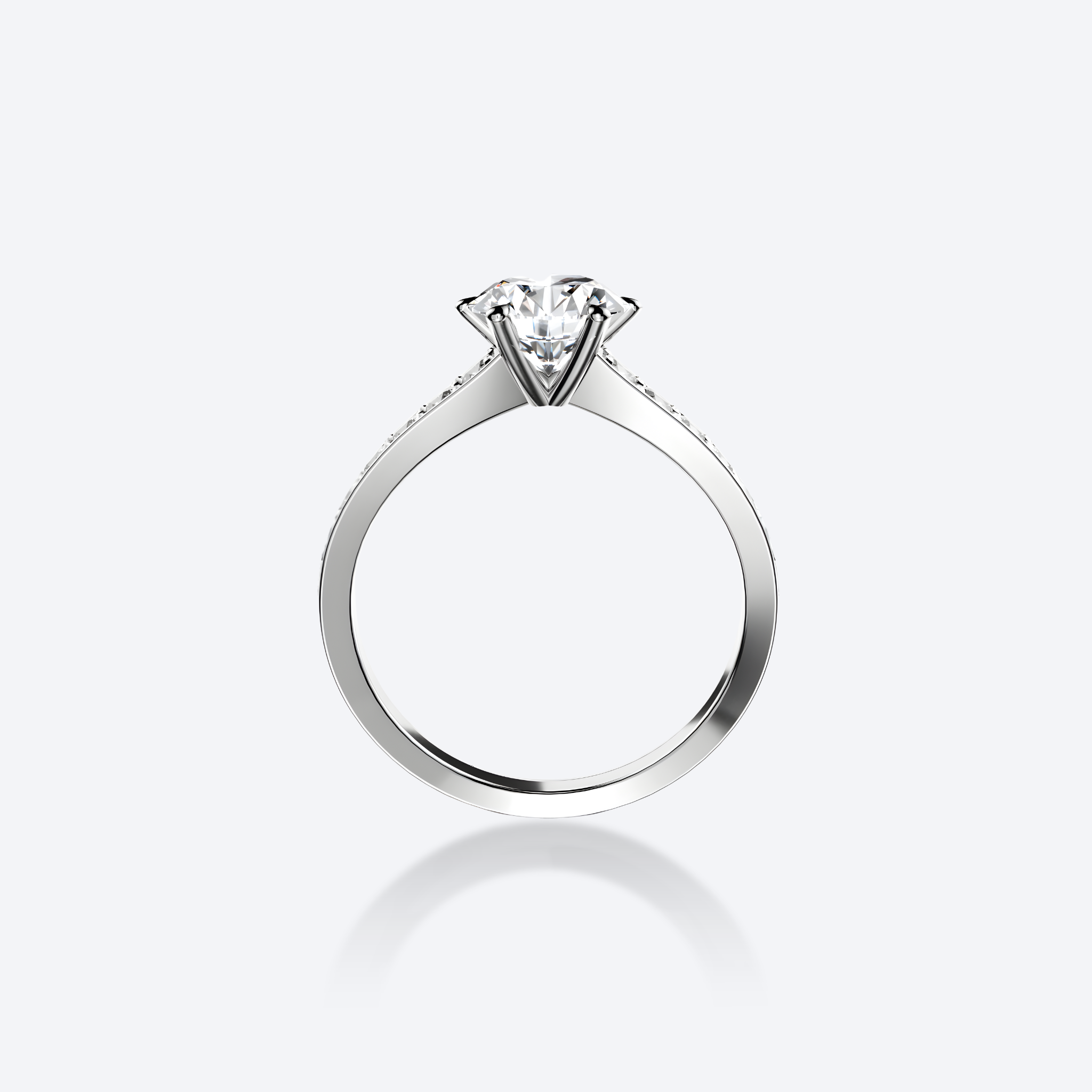 OJL Lumi-sormus 1.00 ct timantilla, ruusukultaa, lähikuva ylhäältä