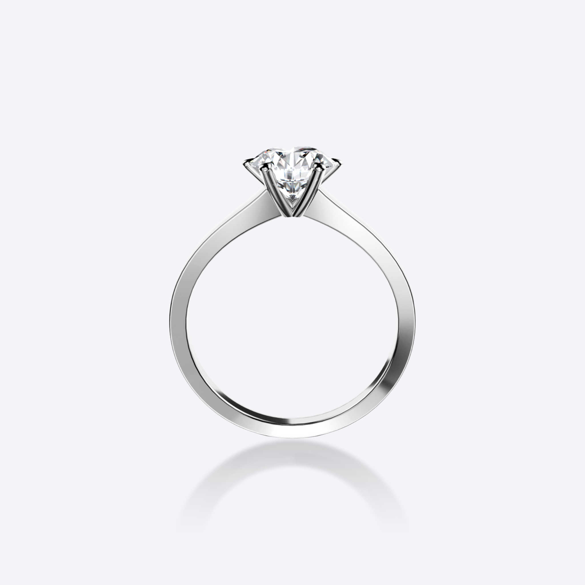 OJL Lumi-sormus 1.00 ct timantilla, valkokultaa, profiilista kuvattuna