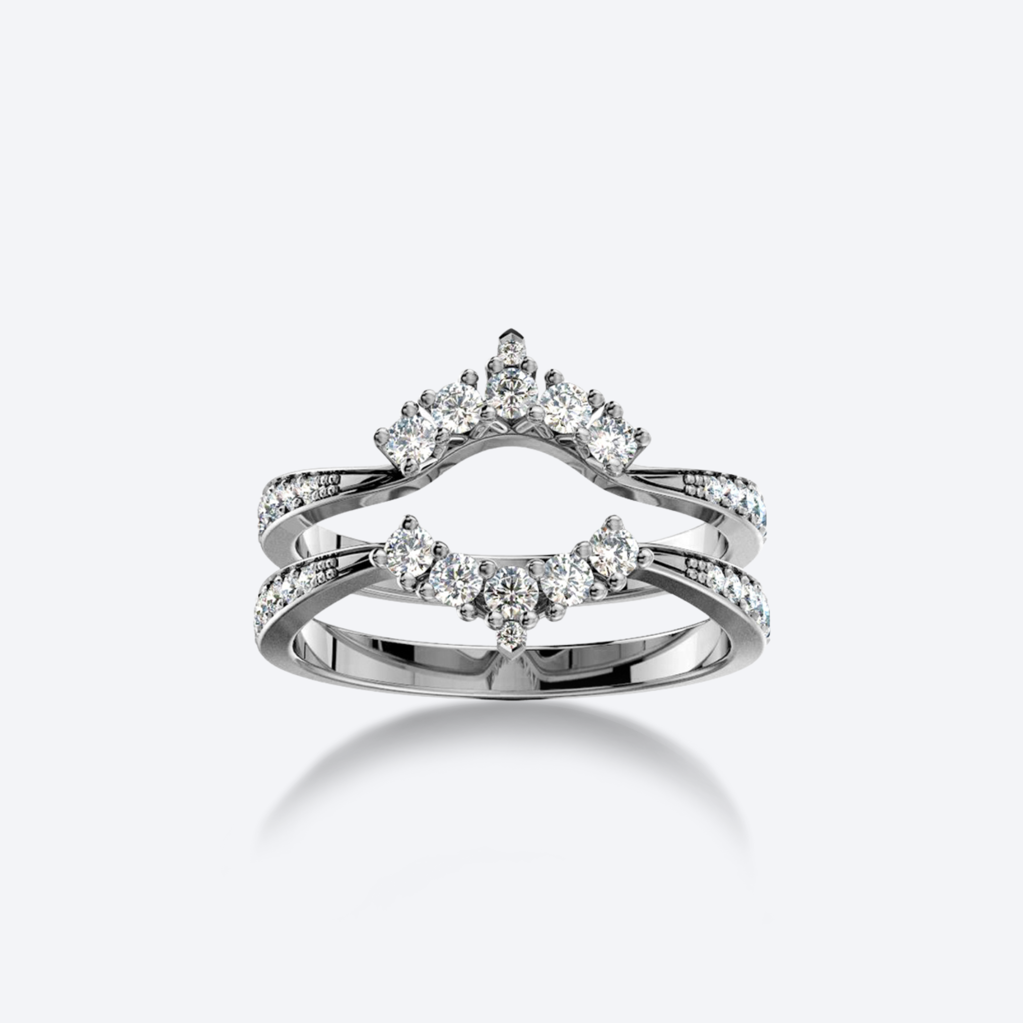 Lumi valkokultainen pave Syleilijä-sormus, timantit 0,13ct ja 0,12ct