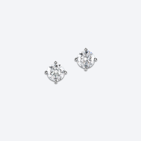 OJL Kide Nappi-korvakorut 2x1.00ct briljantit timantit, 18K valkokultaa